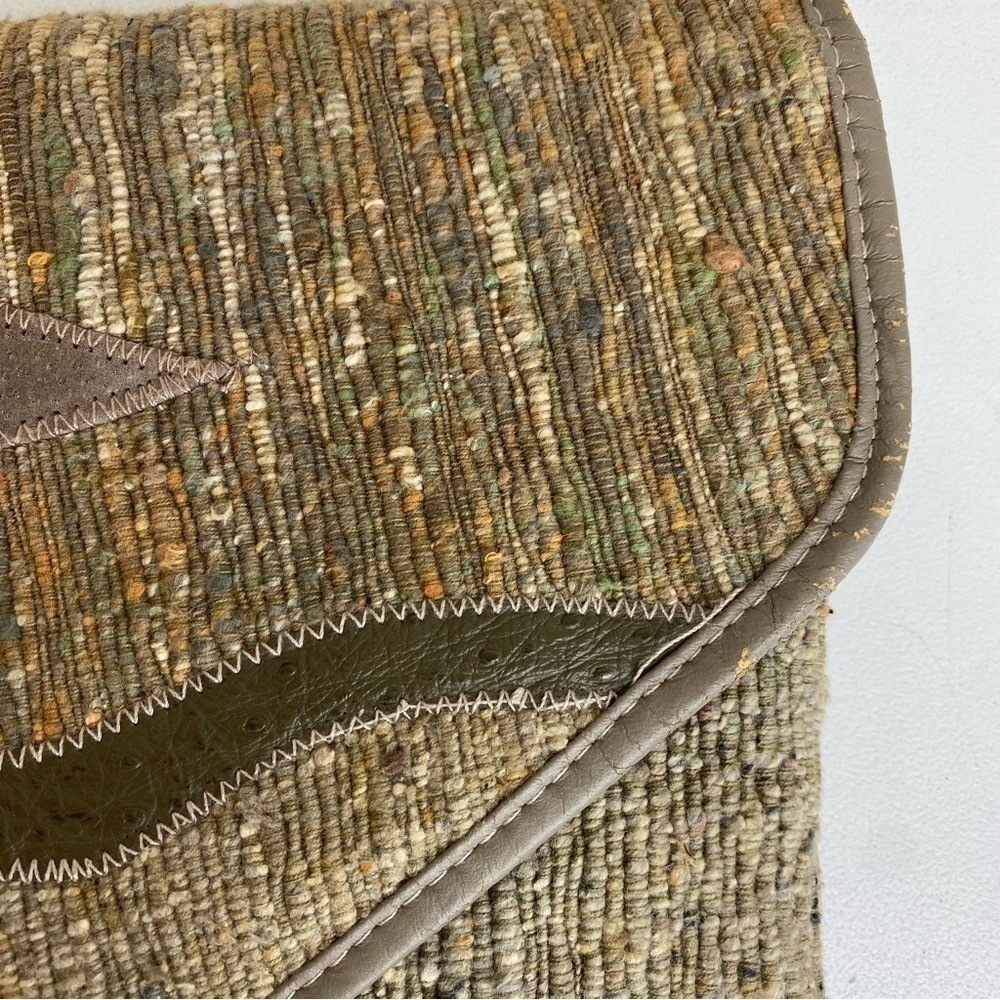 Vintage 80s Bagland Faux Leather Tapestry Patchwork Large Clutch Purse Wristlet