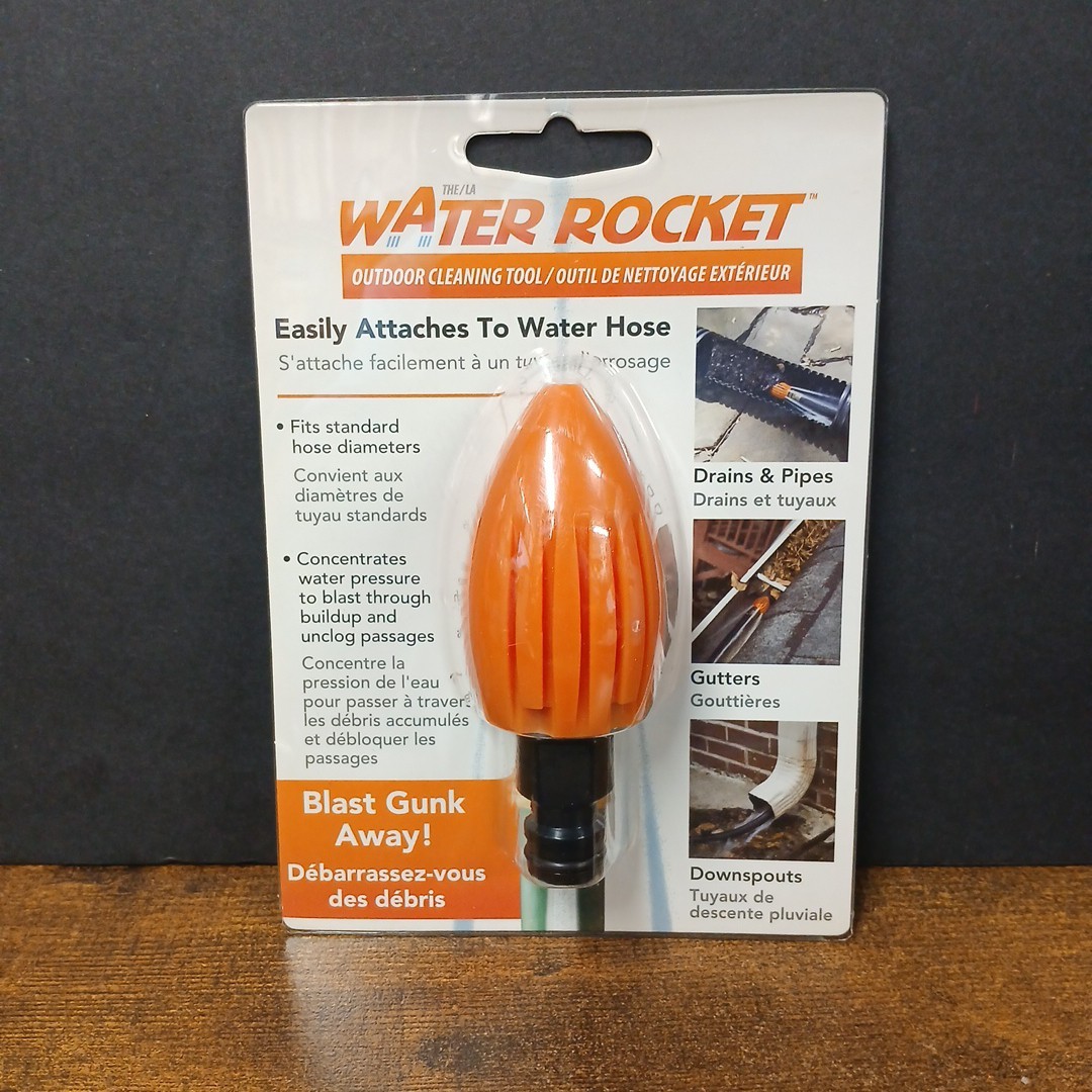 Water Rocket Gutter / Drain / Downspout Flushers, Hose Compatible