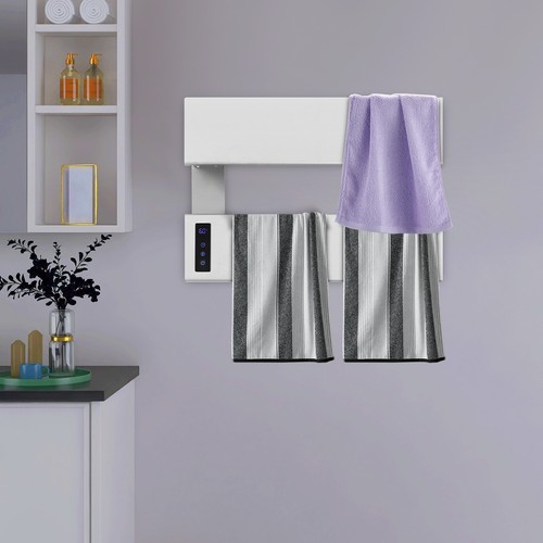 Electric Towel Rack, Wall-Mounted Heater with Adjustable Timer & Temperature