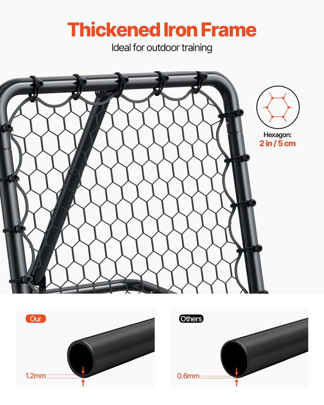 34"x34" Soccer Rebounder Net Kick-Back Portable Football Training Gifts