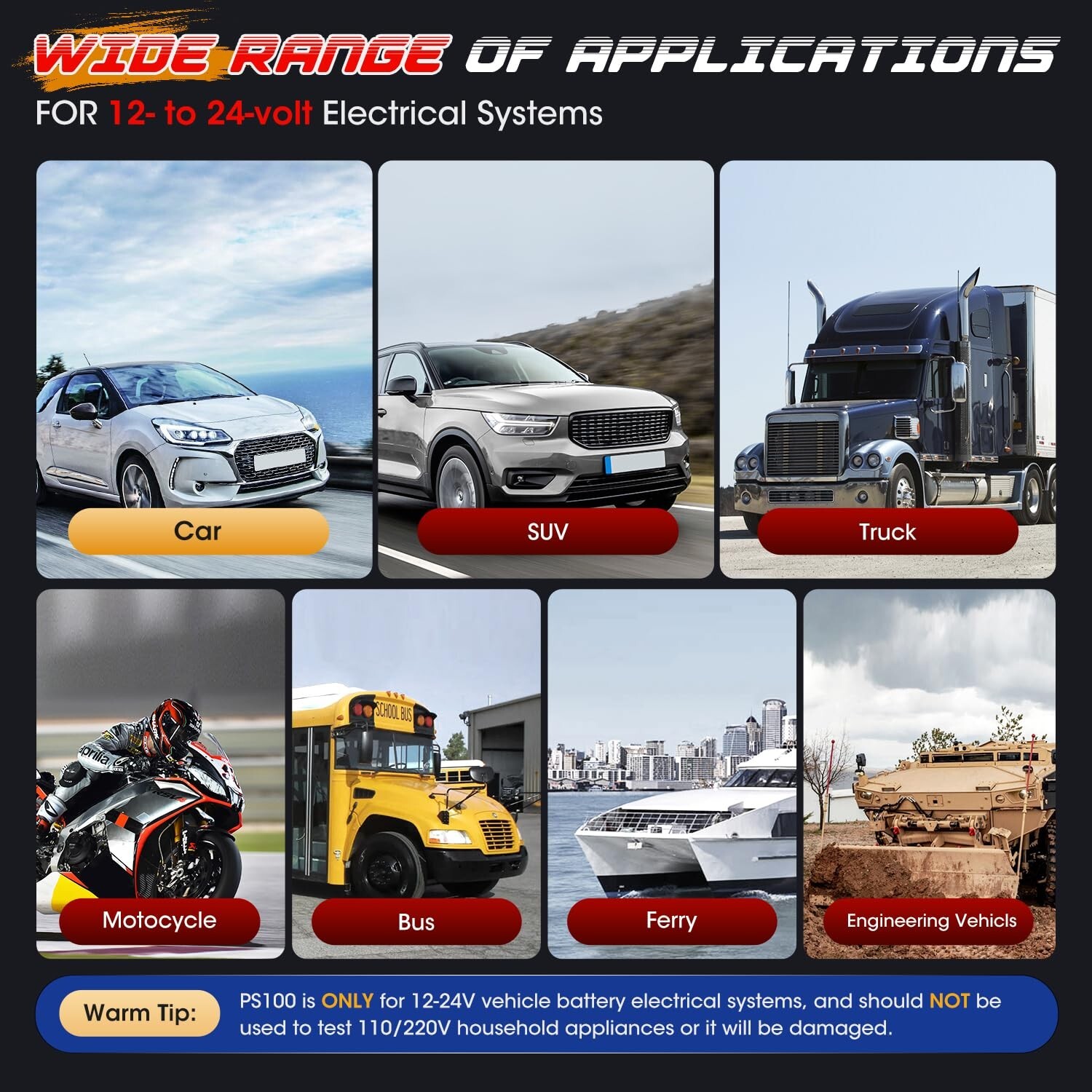 Autel PowerScan PS100 Electrical System Diagnosis Tool Auto Circuit Battery Test