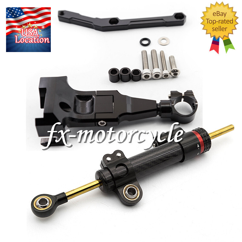 For Yamaha MT-09 FZ09 2013-2020 Carbon Fiber Steering Damper Bracket Mount Kit