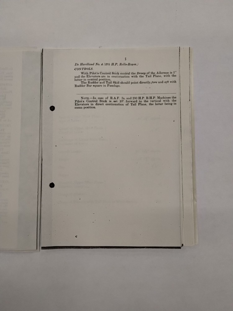 DeHavilland No. 4 (275 H.P. Rolls-Royce) Rigging Notes-Copy