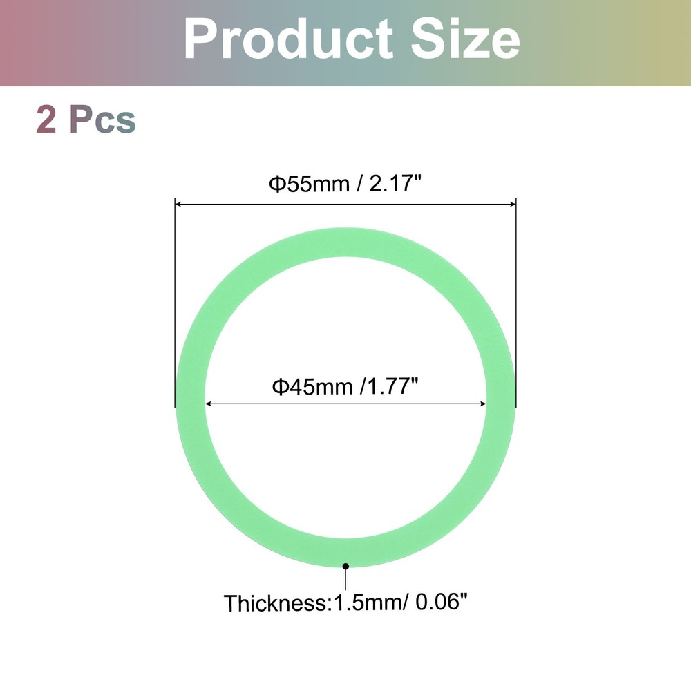 2Pcs Magnetic Sticker Ring Universal Magnetic Adapter Ring Light Green