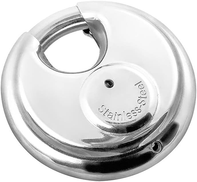 Disc Locks, 2 Pack Heavy Duty Steel Keyed Padlock Disc Storage Locks for Storage