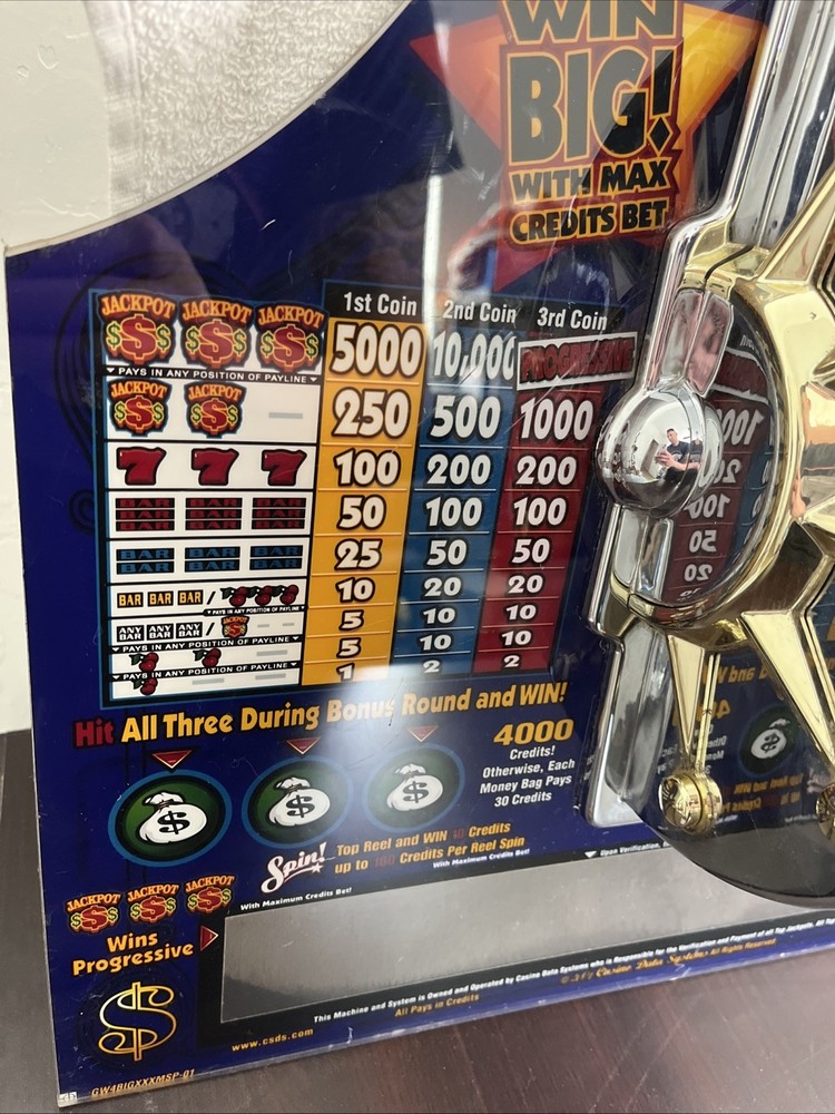 BIG SHOT Plexiglass Slot Machine Insert Casino Data Systems 2001