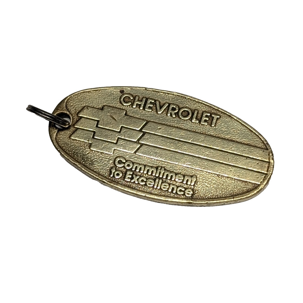 Chevrolet Commitment To Excellence Brass Return Postage Key Chain Tag Vintage