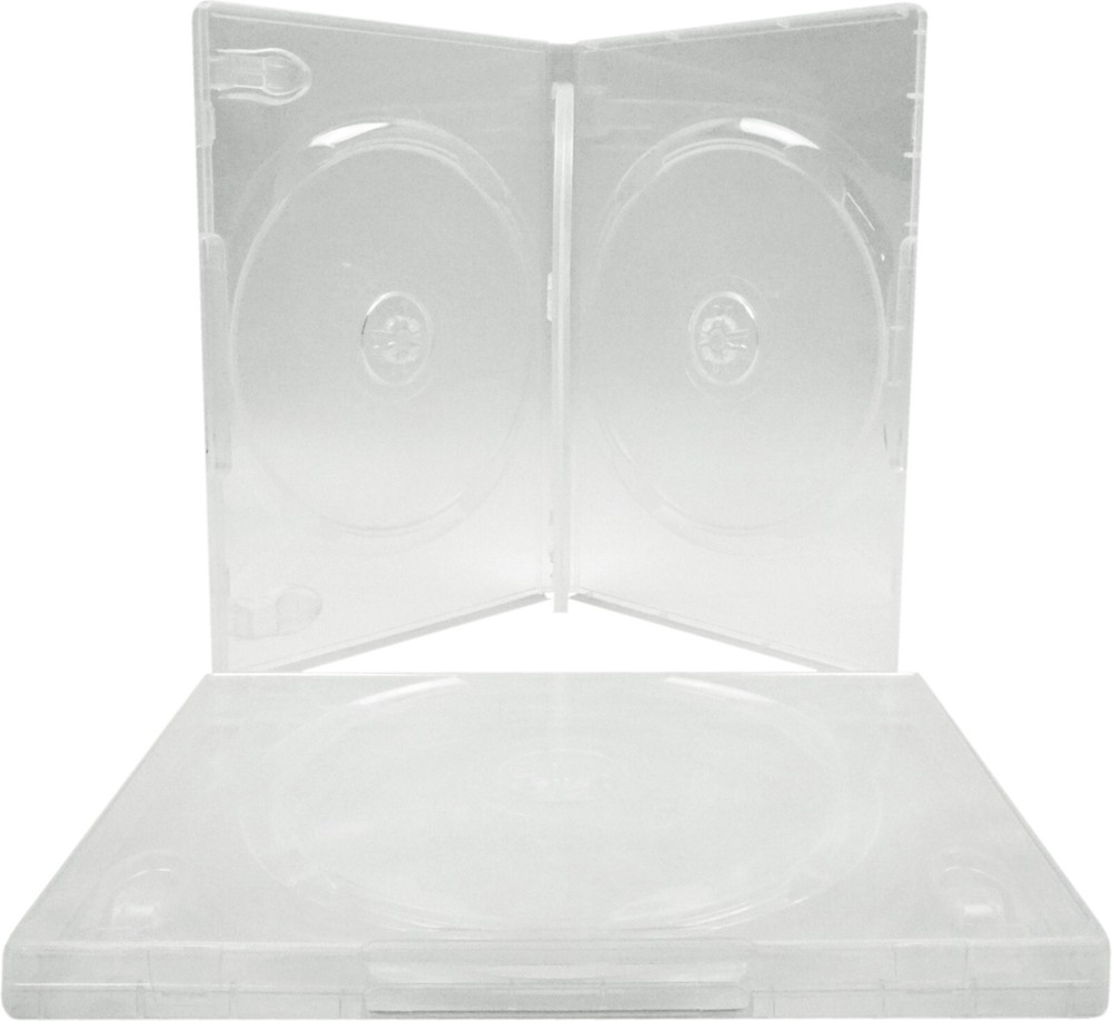 (5) DV4R14CLWT 4-Disc Capacity Clear Quad Replacement DVD CD Storage Case Boxes