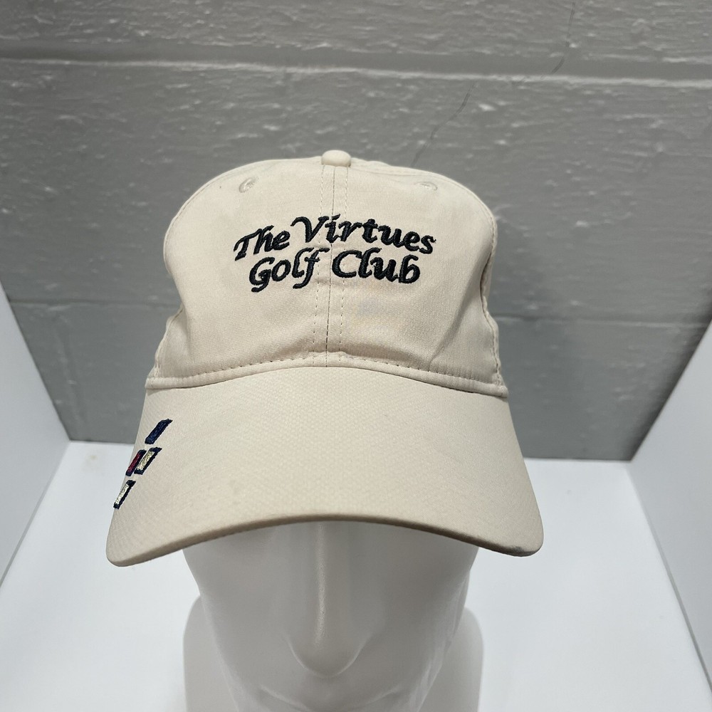 THE VIRTUES Golf Club Mens Hat Cap Strap Back Adjustable Beige