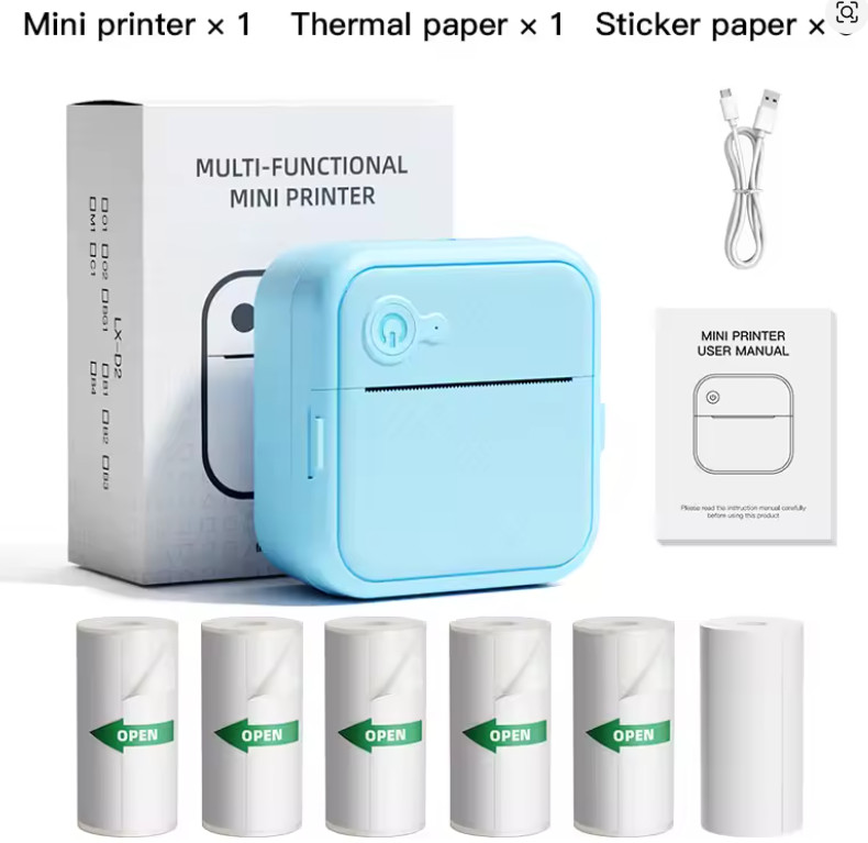 Smart Mini Bluetooth Printer Inkless Label Sticker Maker Portable