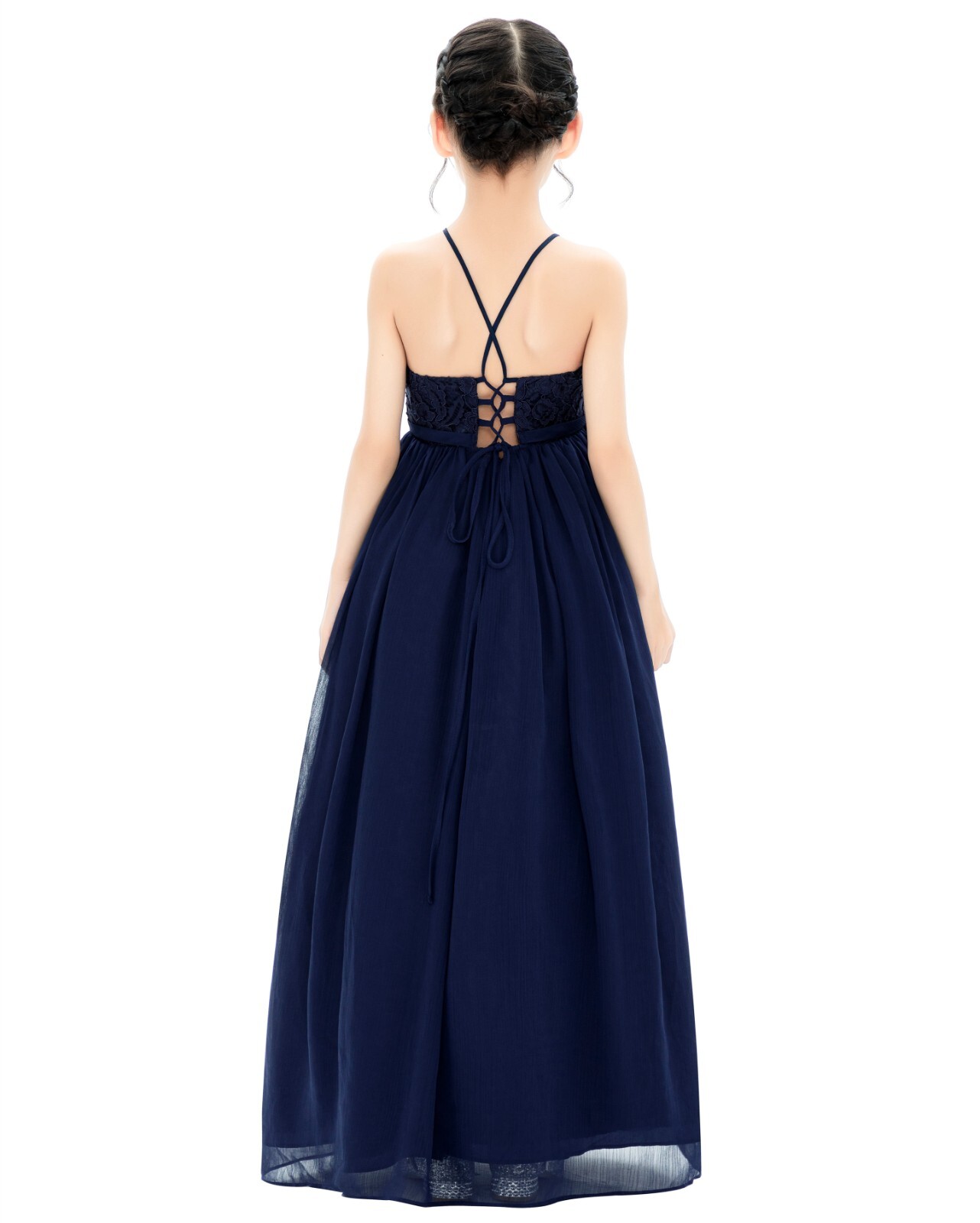 A-line Flower Girl Dress Halter Lace Dresses Wedding Junior Bridesmaid Dresses