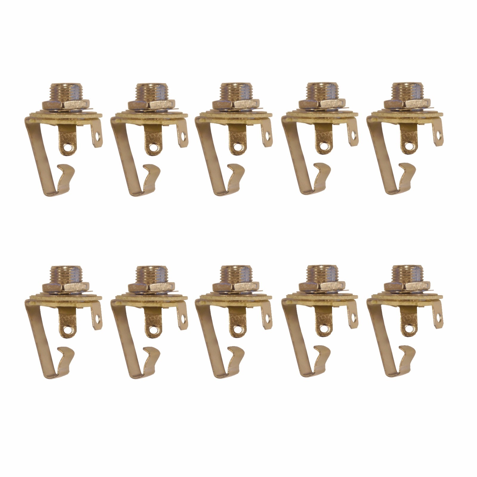 (10) Pack 1/4 Inch Instrument Guitar Audio Phone Phono Jack Mono Open Circuit