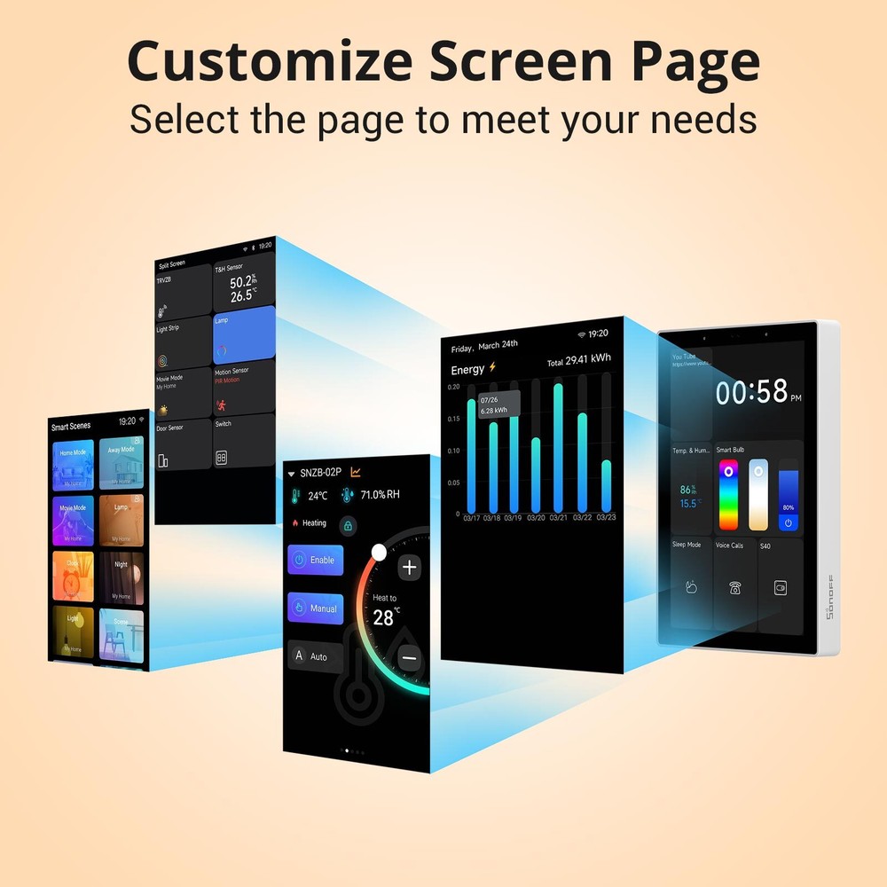 SONOFF NSPanel Pro 4.7 Inch Smart Control Panel 120 Type Built-in Zigbee Gateway