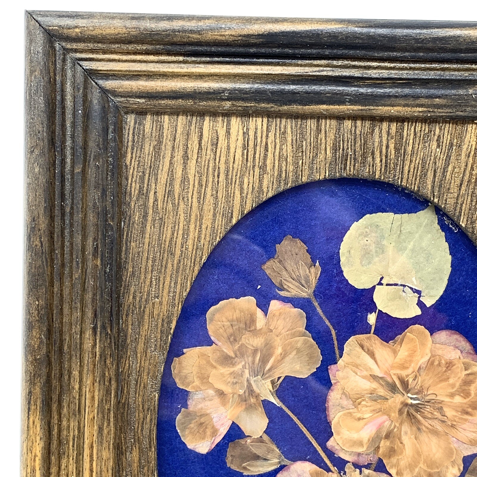 Vtg Handmade Dried Flower Pressed Flower Art Wall Hanging Reclaimed Wood