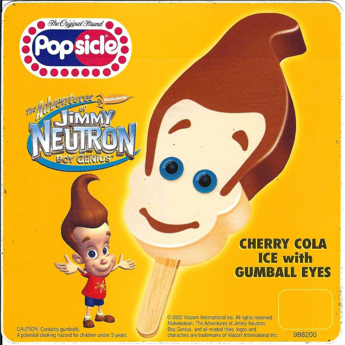Classic Jimmy Neutron Popsicle Ice Cream Truck Sticker  6" x 6" FREE SHIPPING