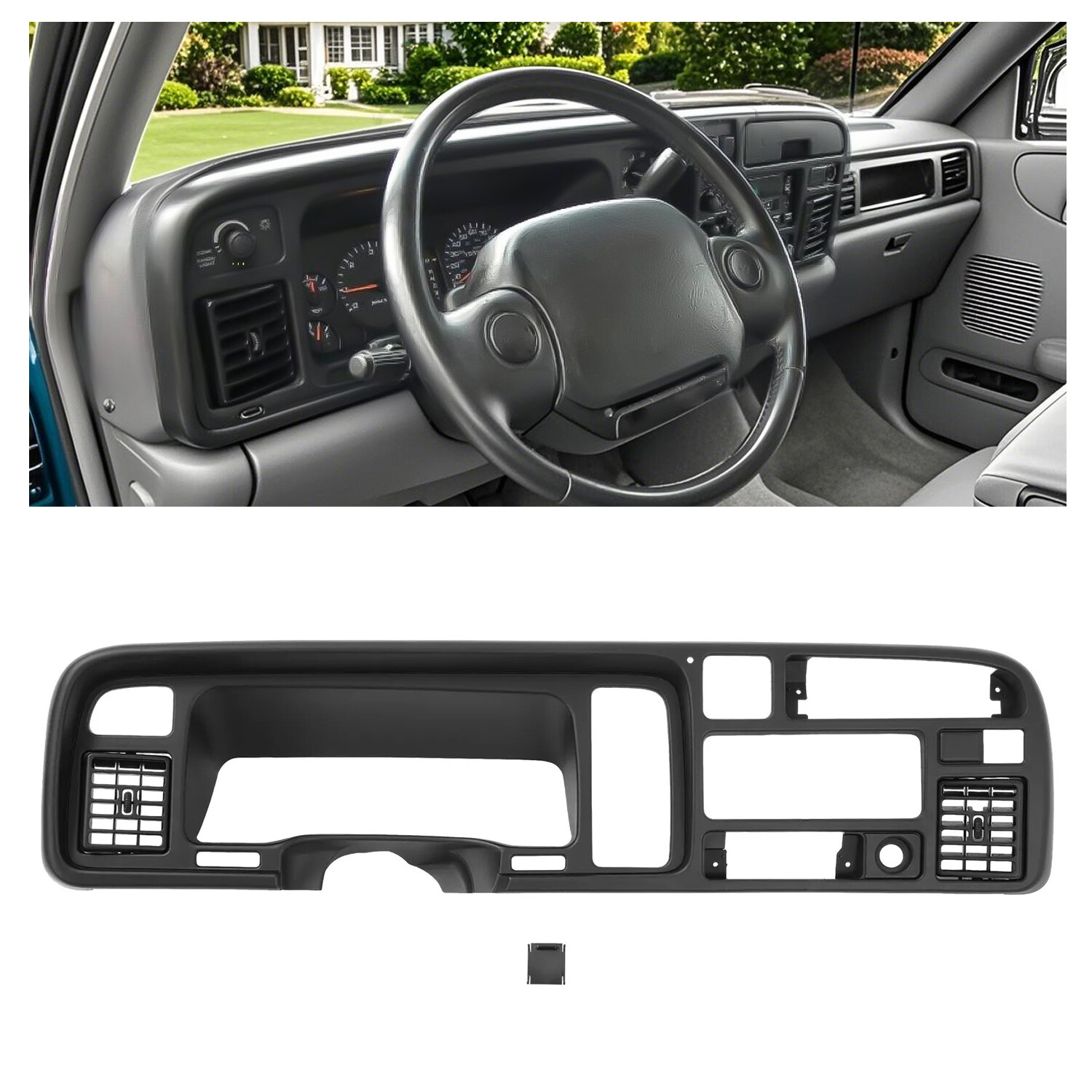 Fit For Dodge Ram 1500 2500 3500 Pickup 94-97 Dashboard Bezel Cover w/ Vents