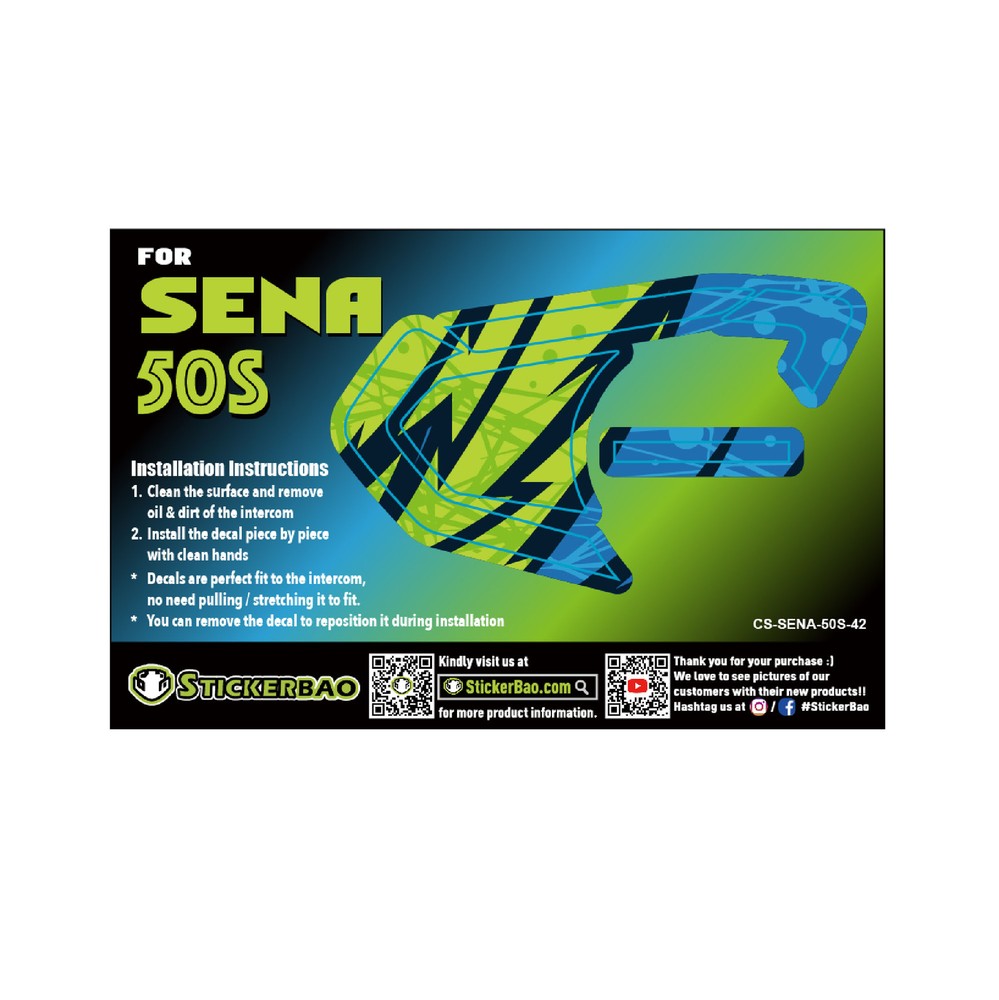 Green Arrow Device Surface Sticker For SENA 50S Intercom x1