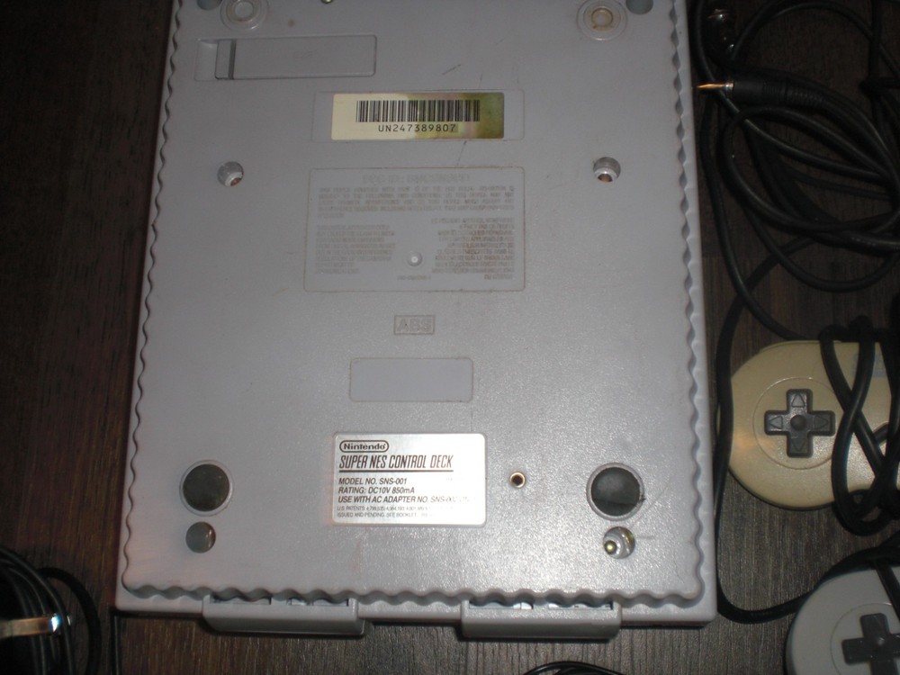 Super Nintendo SNES Original Console System w/ OEM Cables 2 Controllers TESTED