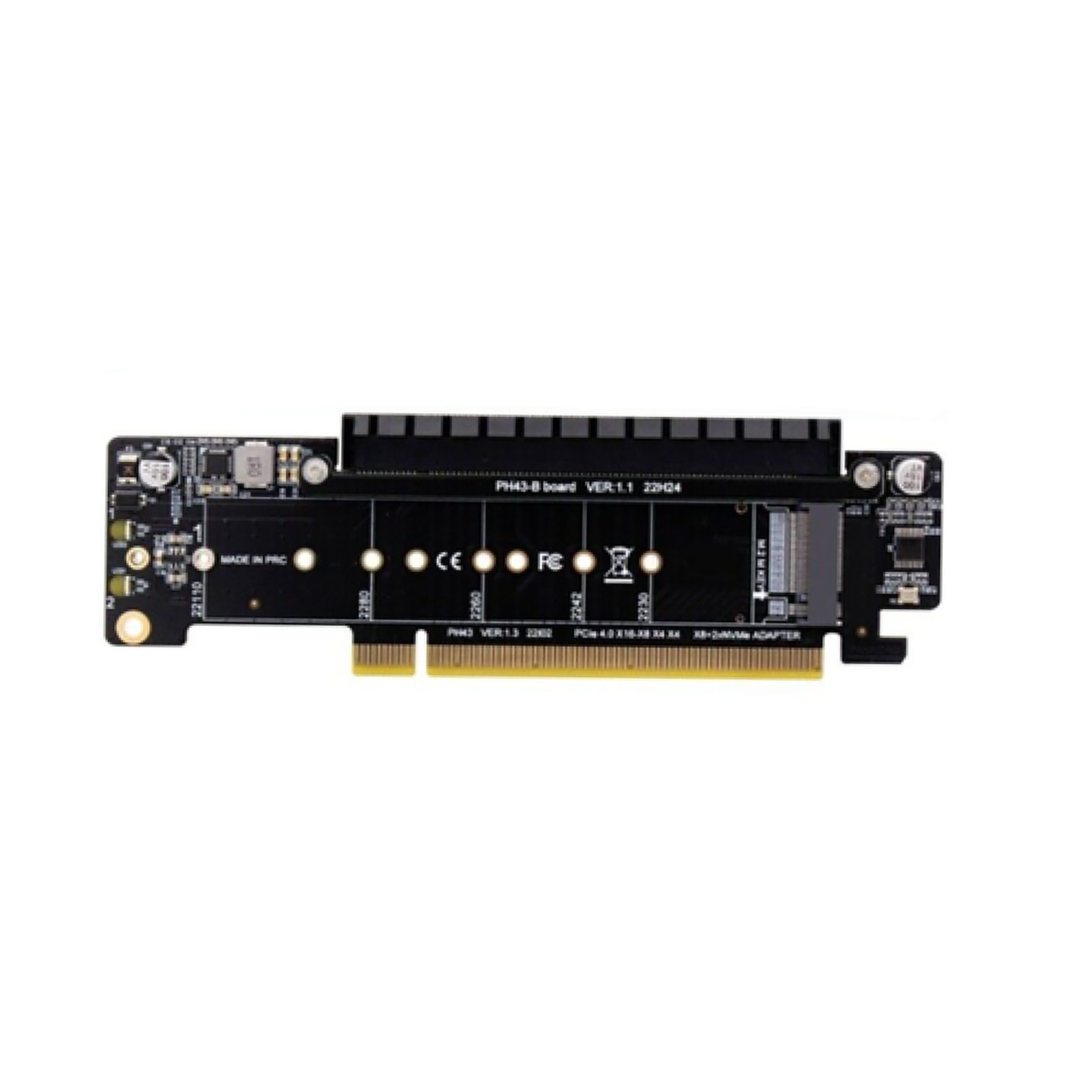 PCIE 4.0 x16 to x8+x4+x4 Expansion Riser Card M.2 NVME x2 Input Designed