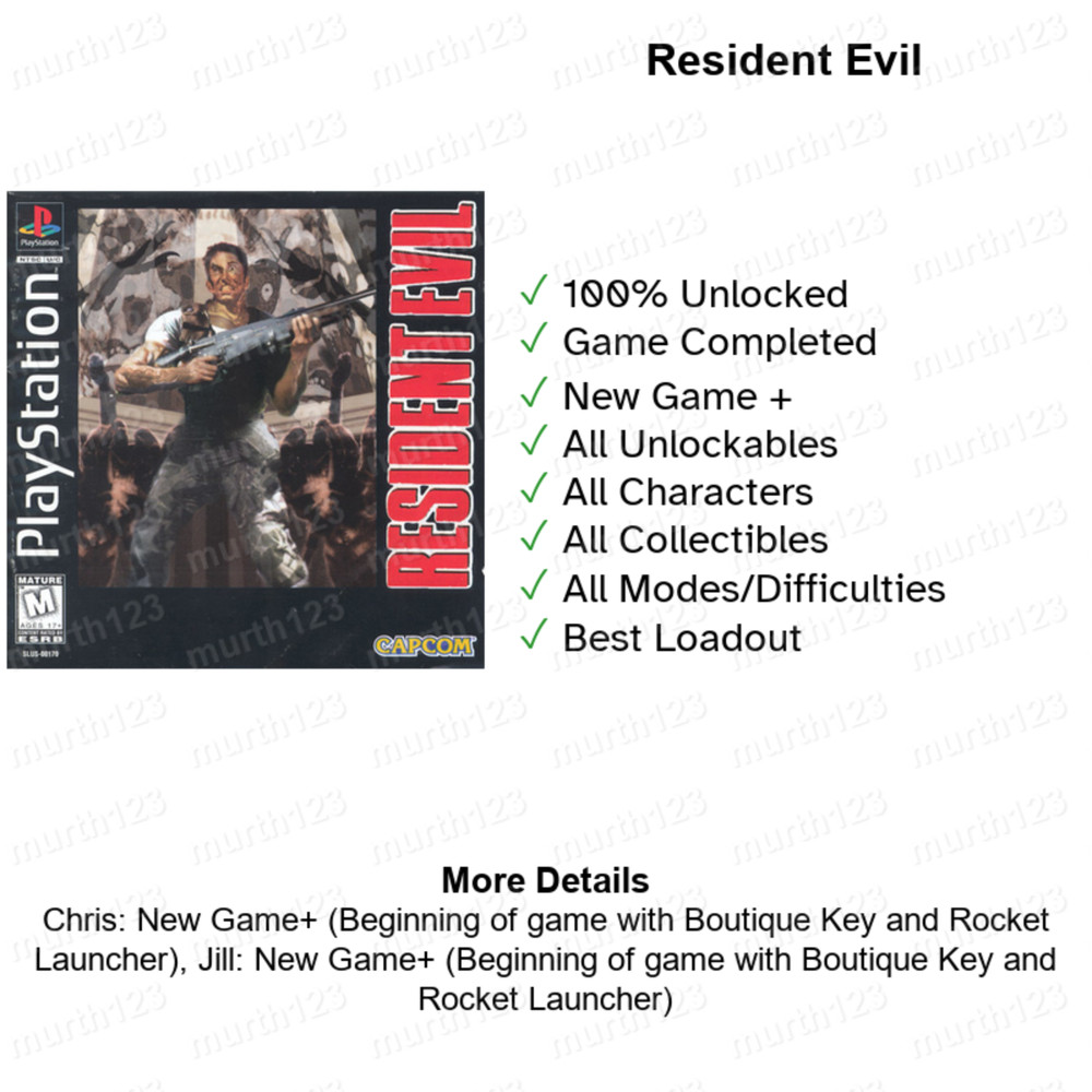 RESIDENT EVIL 1 2 3 4 | MEMORY CARD SAVES | PSX PS2 Code Veronica Nemesis Cheats
