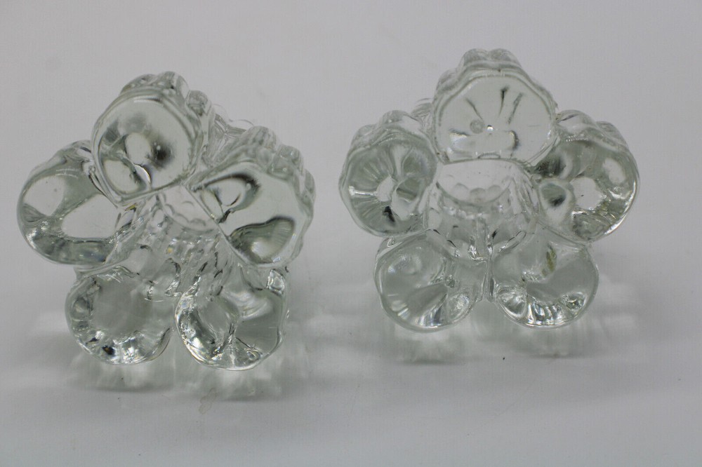 Clear Flower Shaped Taper Holders