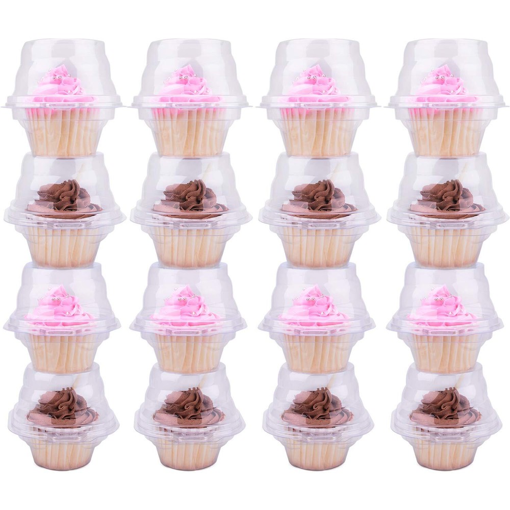 Cupcake Boxes Individual Cupcake Containers, 50 Packs Regular Single Cupcake Hol