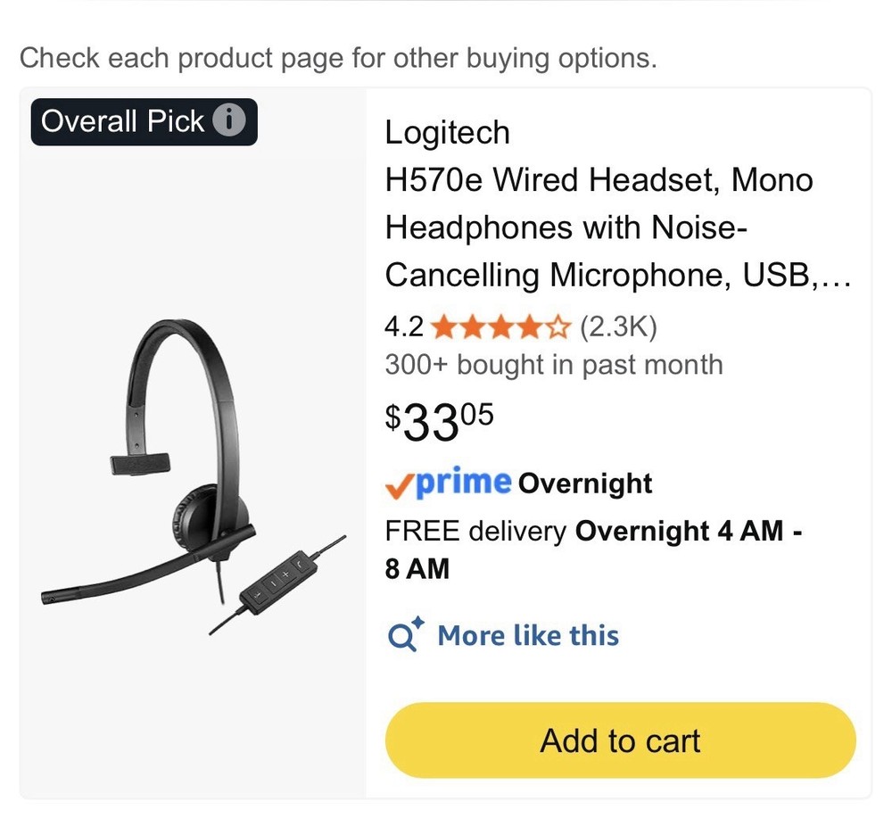 Logitech H570e Headset Teams Certified Noise Canceling Mic & Inline Controls ✅