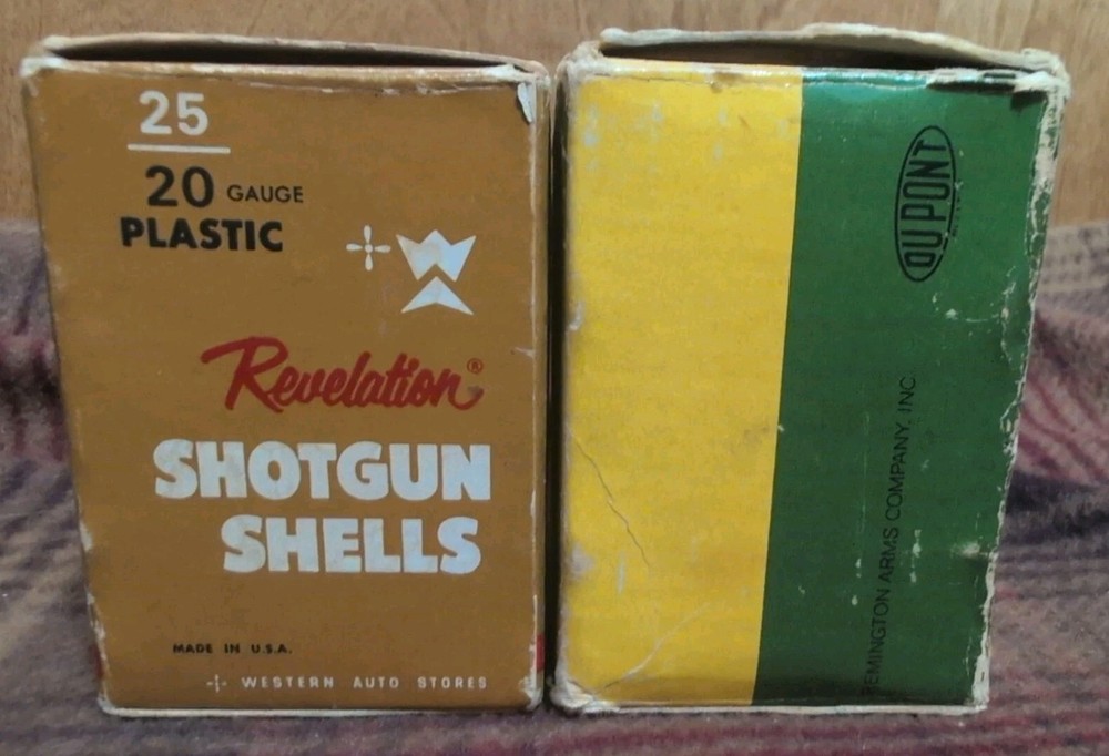 2 vintage shotgun shell boxes empty