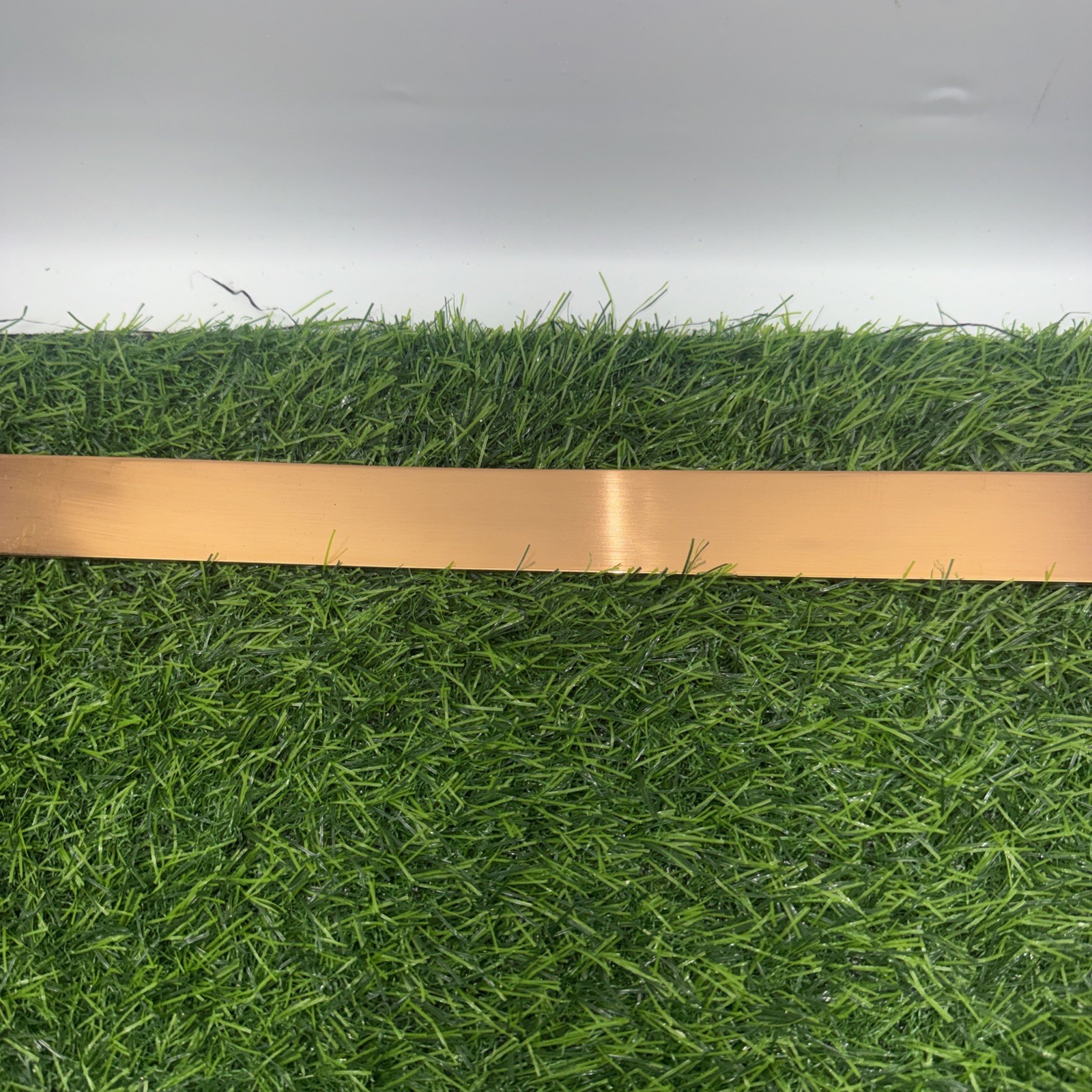 Vintage Solid Copper 24” Utensil Rack Korea Brass Tone Hooks Wall Scuffed NOS