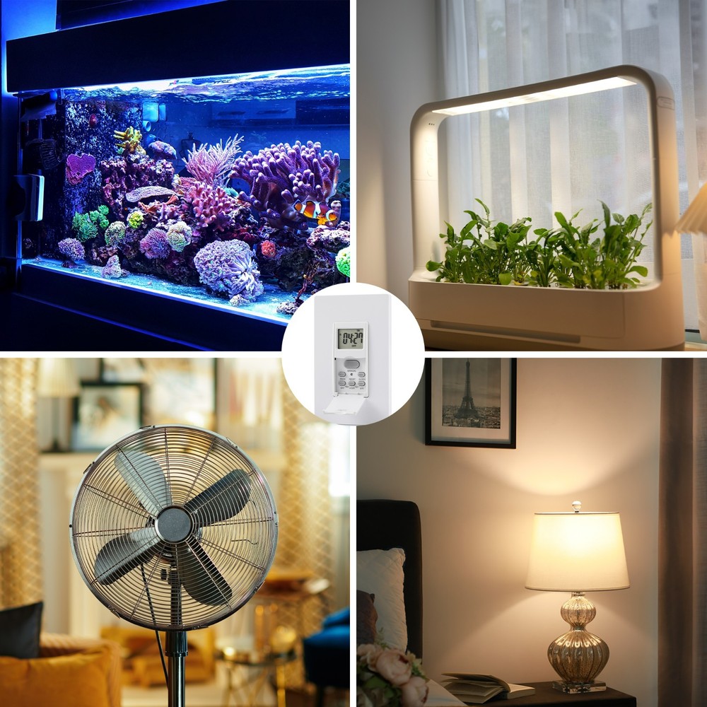 DEWENWILS Programmable Timer Switch In Wall 7 Day Random Mode Vacation Security