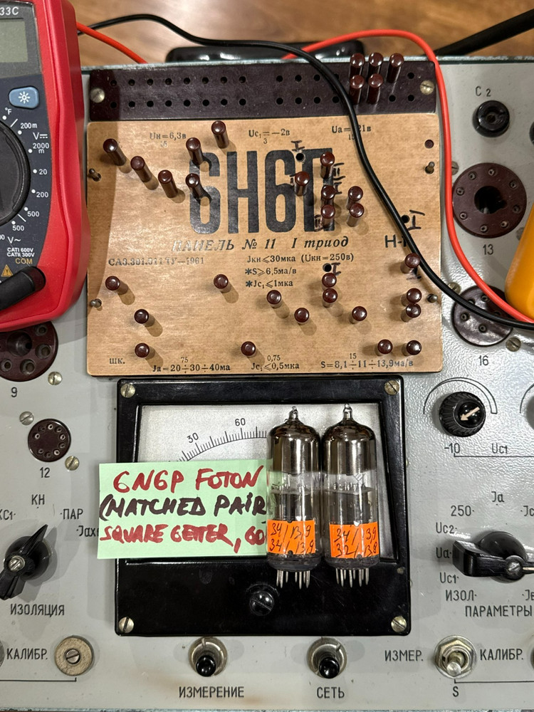 2x FOTON 6N6P (ECC99 E182CC ~6N30P) SQUARE GETTER, DOUBLE TRIODE MATCHED PAIR 12