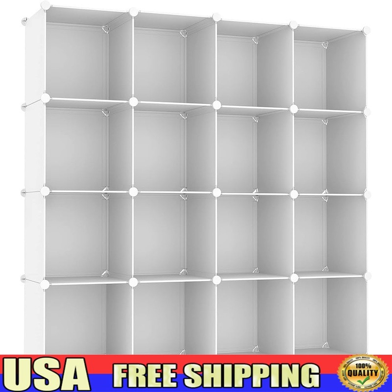 16 Cube Portable Storage Organizer Stackable Closet Shelves Multi-Purpose Unit