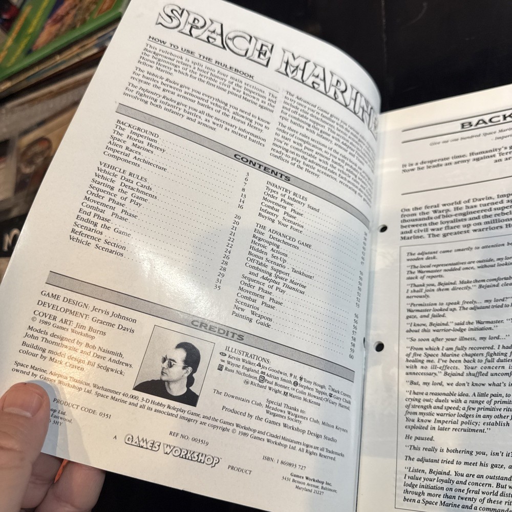 Core Rulebook - 1989 Paperback - Epic Warhammer Games Workshop