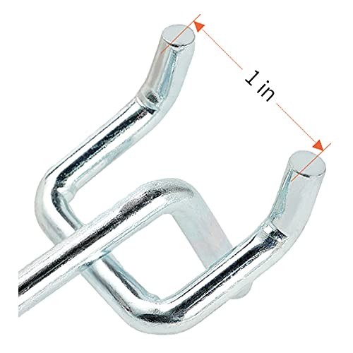Pegboard Hooks, Large Diameter 50-Pack, 2 Inch L Shape Small Galvanized Heavy...