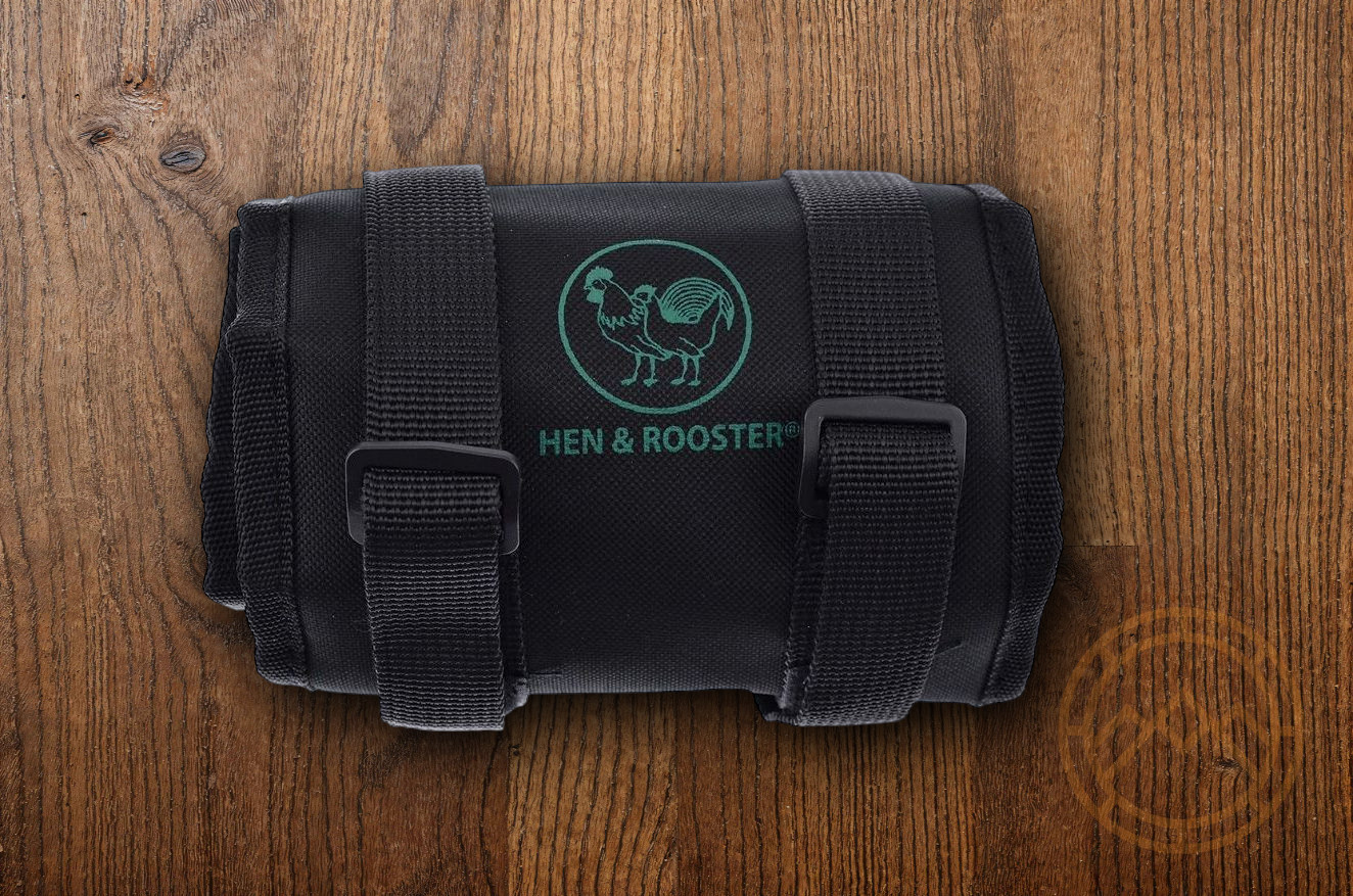 Hen & Rooster Int Knife Roll Fits 12 Black Nylon Construction With Green Logo