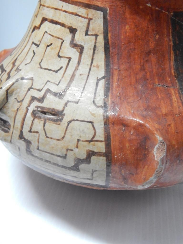 LARGE FIGURAL AMAZON SHIPIBO PERU POT POTTERY - EARLY EXAMPLE ANITIQUE VINTAGE