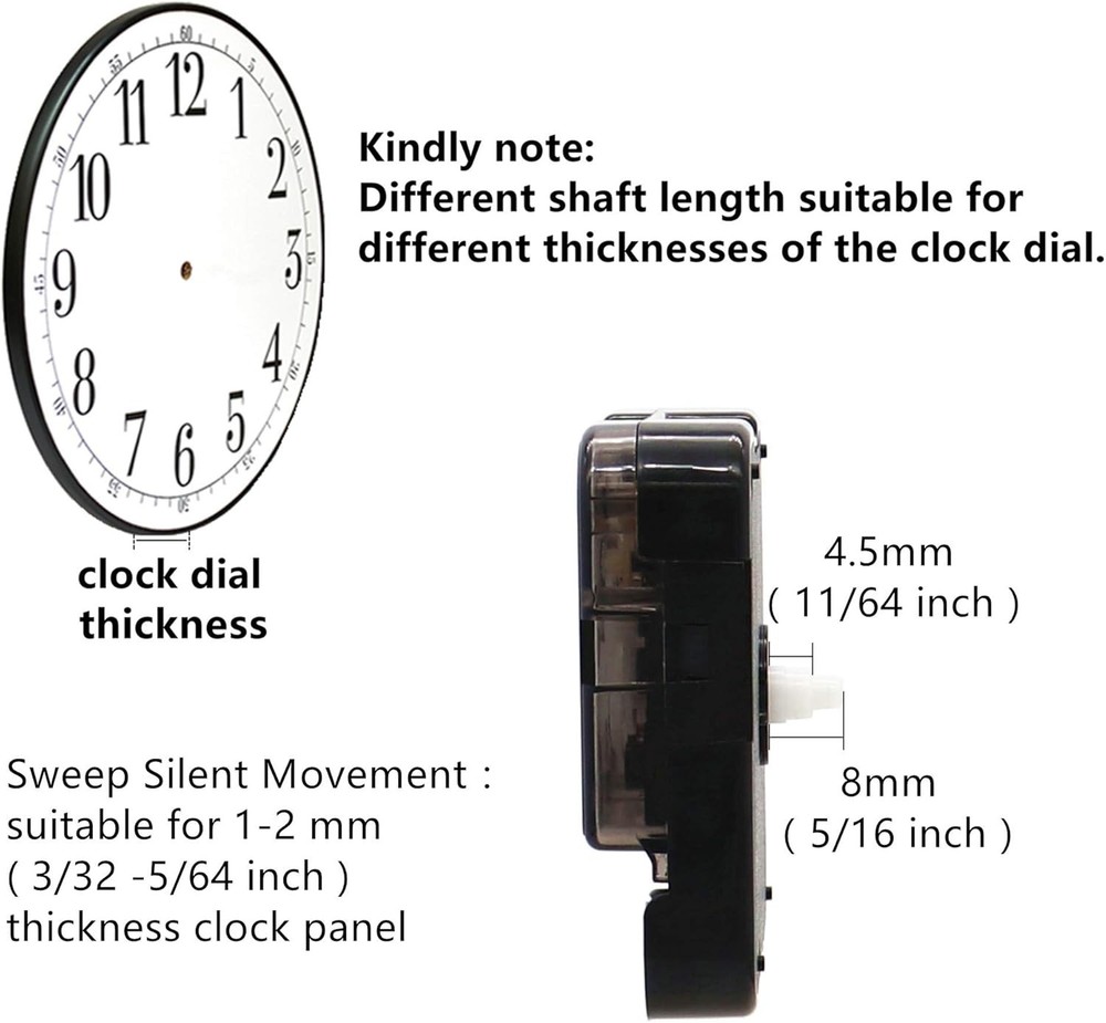 Quartz Clock Movement with Hour Shaft