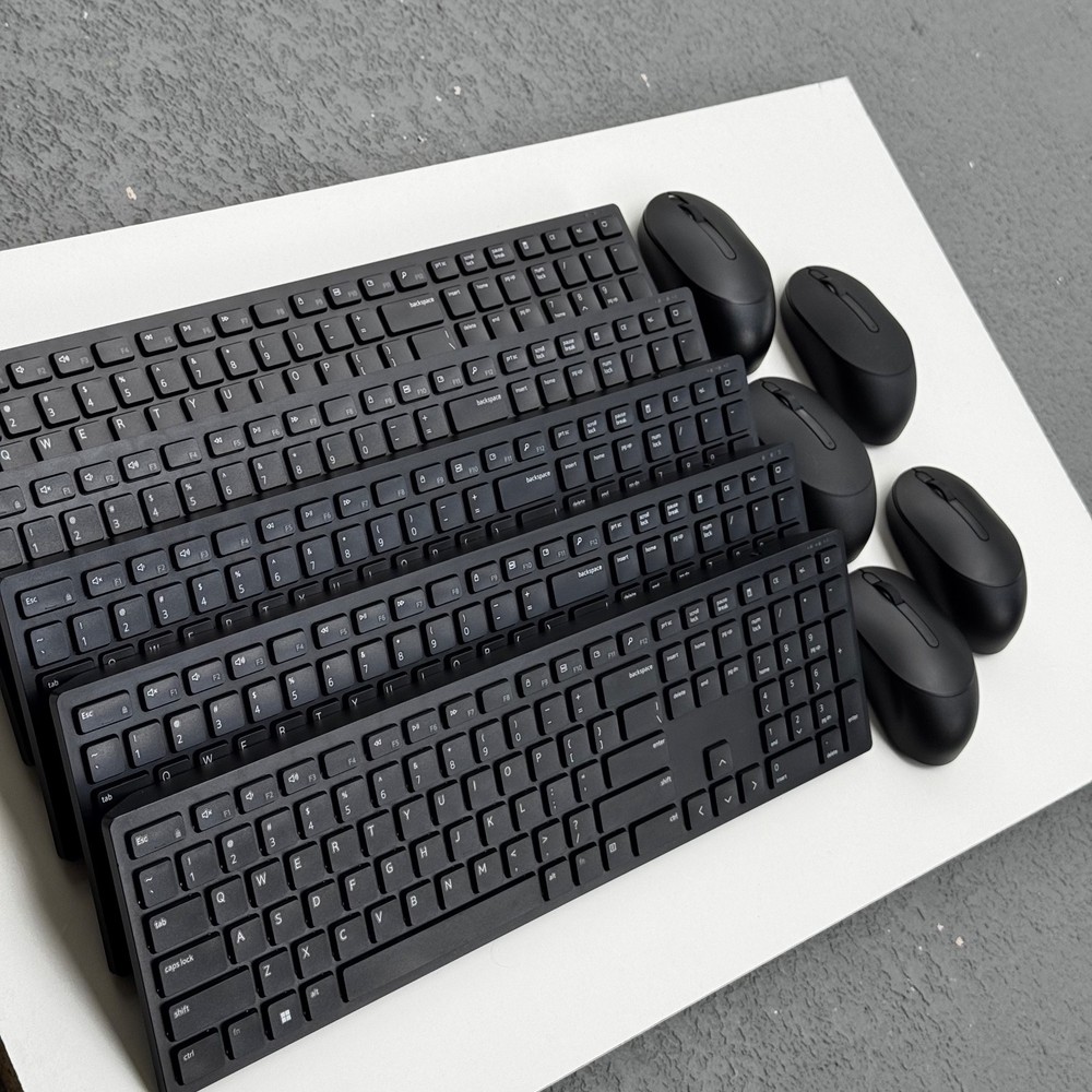 5PCS Dell KM5221W Wireless Combo Keyboard & Mouse BLACK