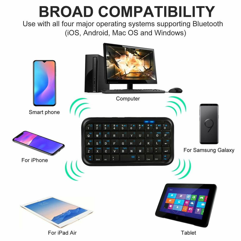 49 Keys Mini Wireless Bluetooth Keyboard Bluetooth 3.0 Keypad for XBox Phone PC
