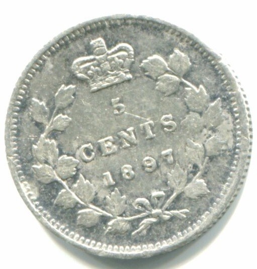 1897 Canada Silver Five Cent  / 5 Cent !!  Great Condition !!