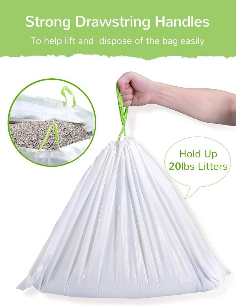 Convenient Drawstring Pet Waste Bags 24 Pack