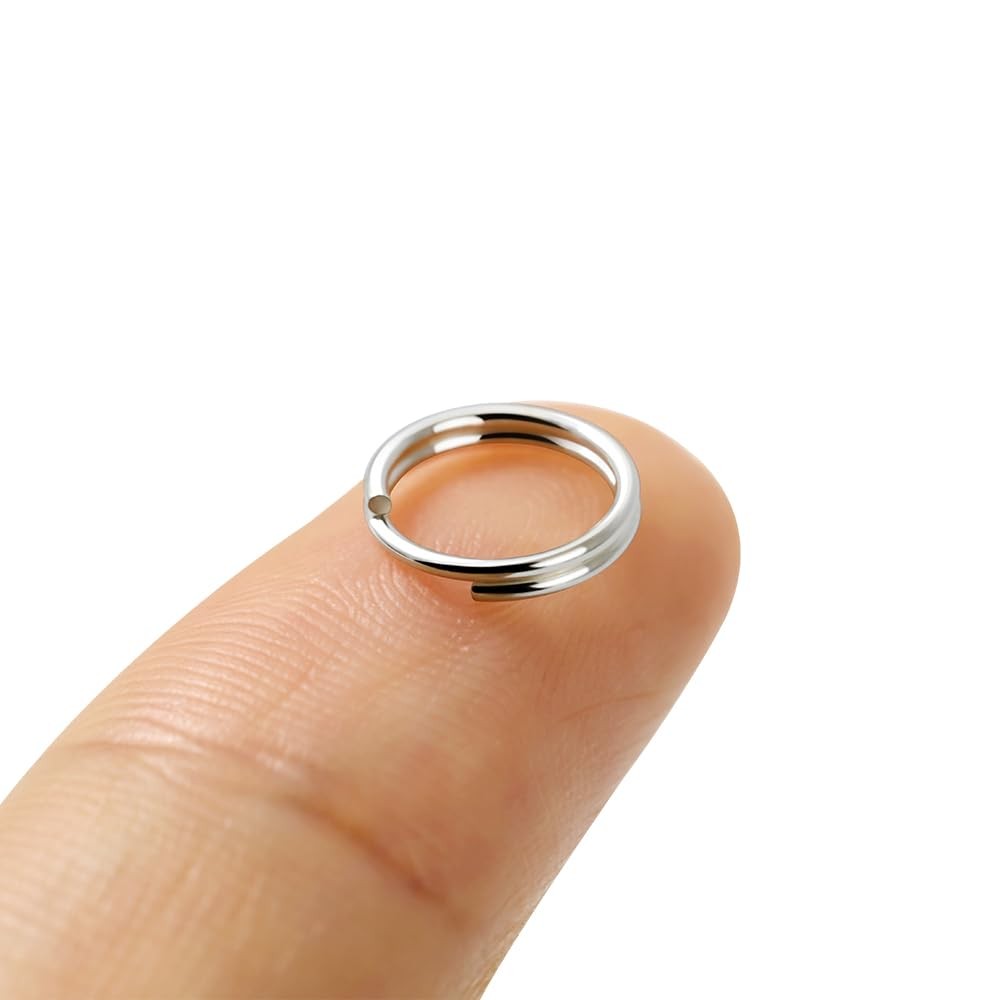 PUTNPC 2 Pcs 925 Sterling Silver Split Jump Ring Connector Charm 8mm,