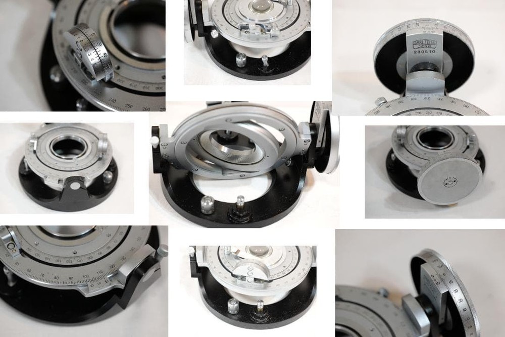 Carl Zeiss Universal Rotating Stage 4 Axis Polarizing Microscope Set w/Case Box