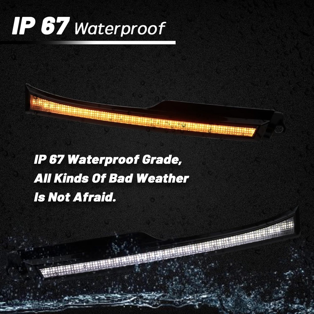 Switchback White/Amber LED Front Side Marker Headlight DRL Amber Sequential Turn