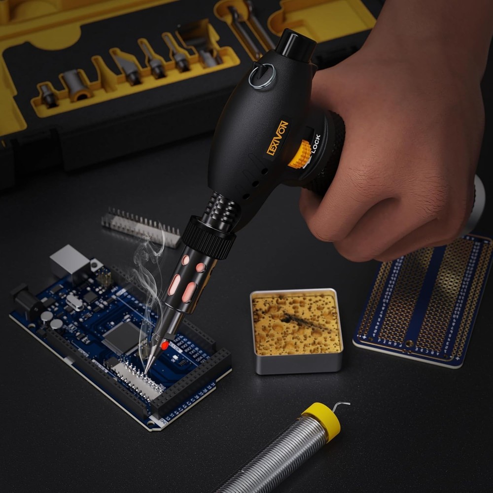 Multi-Function Butane Torch Kit with Adjustable Flame and Hands-Free Operation