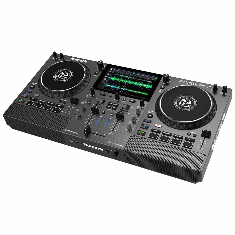 Numark MIXSTREAM PRO GO Streaming Battery Powered DJ Controller w Silver Case