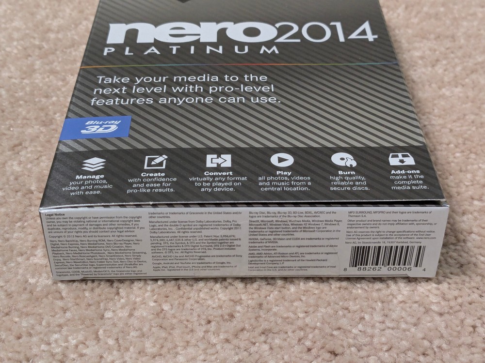 NERO 2014 PLATINUM / media software for windows 4k 3D