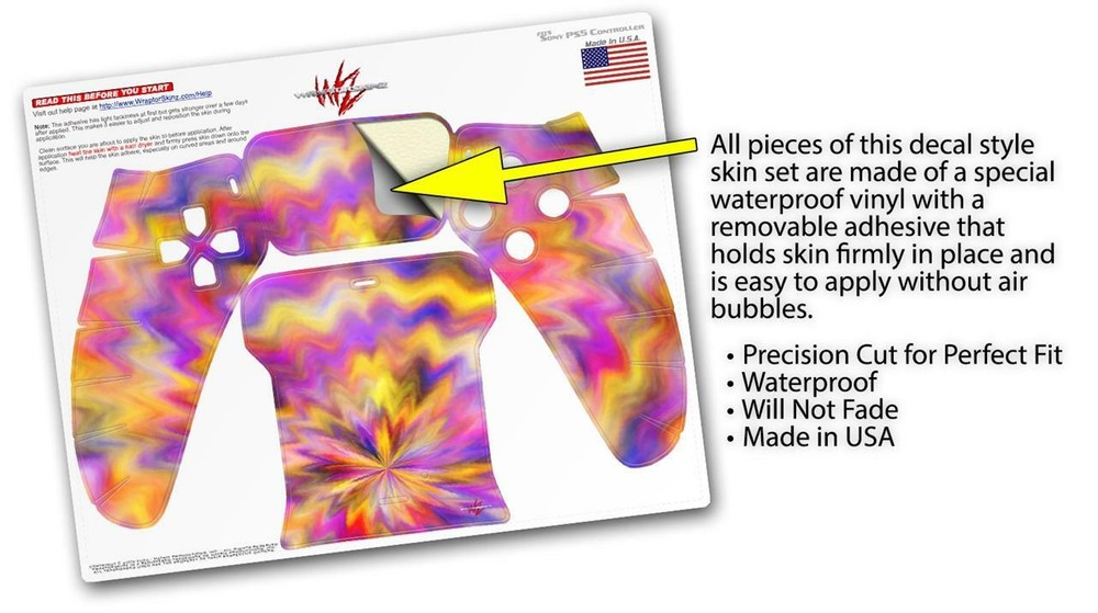 Skin Sony PS5 Controller Tie Dye Pastel