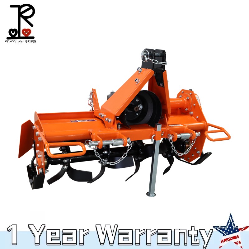 3 Point 37" Rotary Tiller Attachment Fits Cat 1 Tractor PTO Driven Work 5" Deep