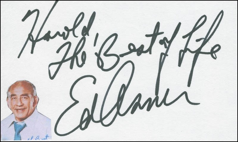 ED ASNER - AUTOGRAPH NOTE SIGNED